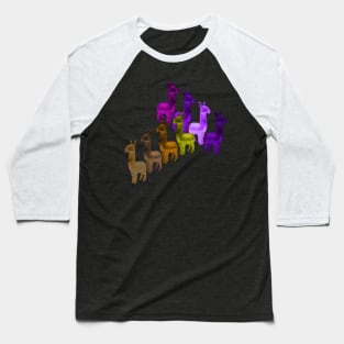 Llamas in purple and gold Baseball T-Shirt